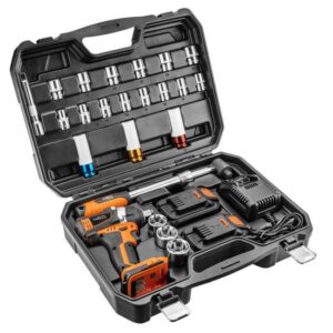 Masina de insurubat, cu impact, cu 2 acumulatori 2 Ah, incarcator 18 V Li-ion, accesorii, 200 Nm, 1/2", NEO