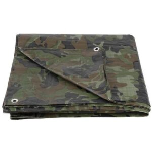 Prelata impermeabila cu inele, 5.9x9.9 m, PE, 80 g/mp, camuflaj, 60 mp - imagine 1