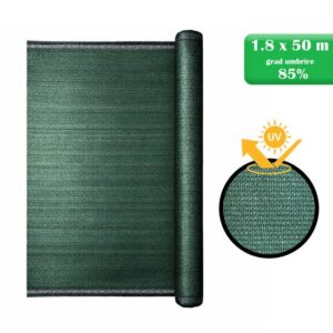 Plasă de umbrire verde 85% din HDPE, 140 g/mp, 1.8 x 50 m, Strend Pro - imagine 1