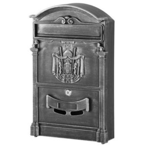 Cutie postala, aluminiu antic, 25.5x9x41 cm - imagine 1