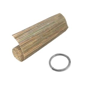 Gard/paravan din bambus natural, 5x2 m, sarma zincata - imagine 1