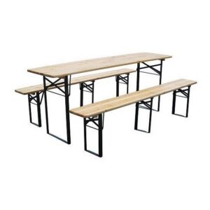 Set mobilier gradina/terasa, pliabil, 1 masa, 2 banci, 175 cm, Dortmund - imagine 1