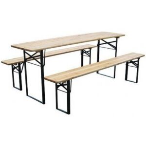 Set mobilier gradina/terasa, pliabil, 1 masa, 2 banci, 200 cm, Dortmund