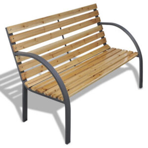 Bancă de grădină din lemn și metal, 123 cm, Strend Pro - imagine 1