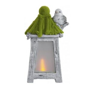 Decorațiune de grădină cu lampă solară și felinar, ceramică, 45 cm, Strend Pro - imagine 1