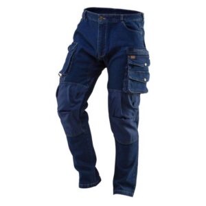 Pantaloni de lucru tip blugi, cu intariri pentru genunchi, model Denim, marimea M/50, NEO - imagine 1