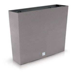 Jardiniera decorativa, imitatie ratan, cafeniu, 58x18x49.8 cm, Rato Case Old