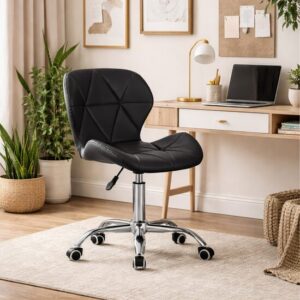 Scaun de birou, Artool, Avola, rotativ, piele ecologica, negru, 47.5x55.5x84.5 cm - imagine 1