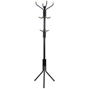 Cuier, Songmics, 12 carlige, metal, negru, 44x44x182 cm - imagine 1