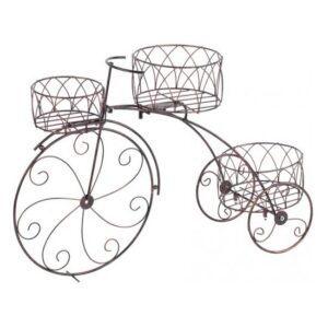 Suport flori bicicletă vintage pentru 3 ghivece, 60x21x42 cm, Strend Pro - imagine 1