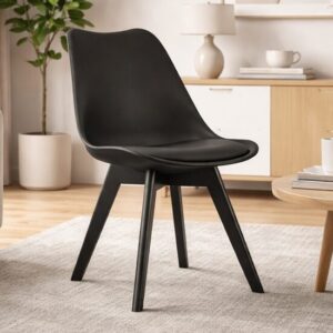 Scaun bucatarie/living, Artool, Mark, PP negru, picioare negre, 49x55.5x82.5 cm - imagine 1