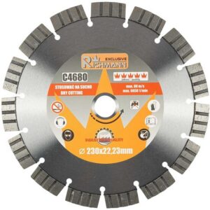 Disc diamantat segmentat, beton armat, caramida, taiere uscata, 230 mm/22.23 mm, Richmann Exclusive - imagine 1