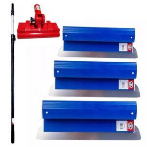 Set 3 gletiere din inox cu mâner telescopic pentru pereți, 60 cm, Olejnik - imagine 1