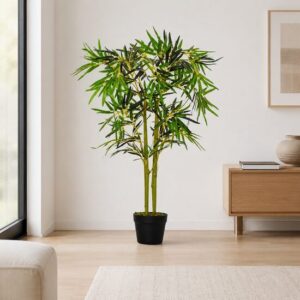 Planta artificiala, bambus cu ghiveci, verde, 16x120 cm - imagine 1