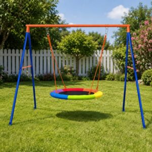 Complex de joaca, leagan tip cuib de barza, material Oxford, multicolor, 196x172x180 cm - imagine 1