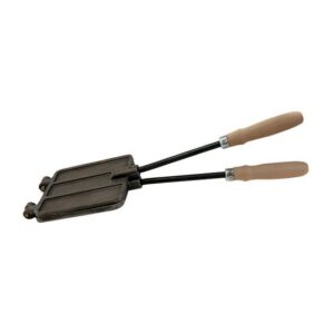 Prăjitor de slănină și presă din fontă cu mâner din lemn 15x15 cm Weekend - imagine 1