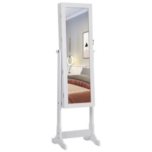 Cabinet bijuterii cu oglinda, Artool, MDF, raft interior, alb, 41x36x151 cm - imagine 1