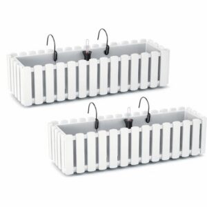 Set 2 jardiniere de balcon cu sistem de irigare și suport, 58 cm, Prosperplast - imagine 1