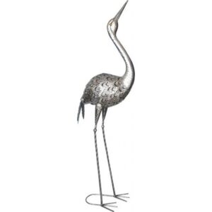 Decoratiune gradina, MagicHome, pasare Macara, metalica, 34x23x111 cm - imagine 1