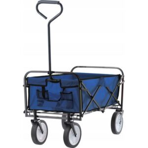 Carucior de gradina, pliabil, Chomik, albastru, max 70 kg, 116x54x90 cm - imagine 1