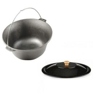 Set ceaun fonta cu capac emailat, 16 L, Premium