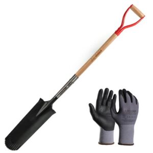 Set harlet, cazma, ingust, varf zimtat, maner lemn, 128 cm, cu manusi, RedShark - imagine 1