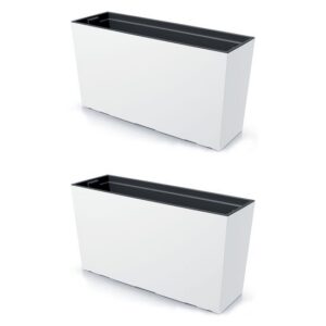 Set 2 jardiniere decorative, Urbi Case M, alb, 77x23.5x40.6 cm, 27 L