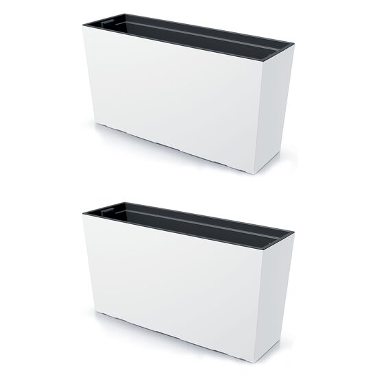 Set 2 jardiniere decorative, Urbi Case M, alb, 77x23.5x40.6 cm, 27 L