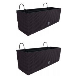 Set 2 jardiniere cu suport metalic pentru balcon 58 cm Prosperplast - imagine 1