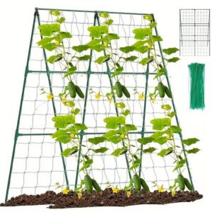 Ansamblu suport araci cu plasa pentru crestere castraveti, fasole, mazare, 180x180x1.1 cm