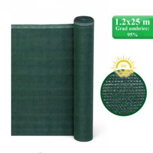 Plasă de umbrire pentru grădină 95%, verde, 1.2x25 m, Strend Pro - imagine 1