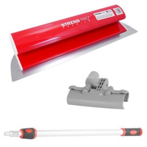 Set gletieră pentru finisaje cu mâner telescopic și lamă inox, 80 cm, Strend Pro - imagine 1