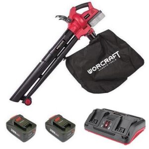 Aspirator și suflantă de frunze cu 2 acumulatori 4 Ah Worcraft