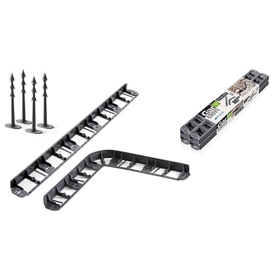Bordură flexibilă pentru gazon din plastic cu 28 de cuie, 8 m, Strend Pro