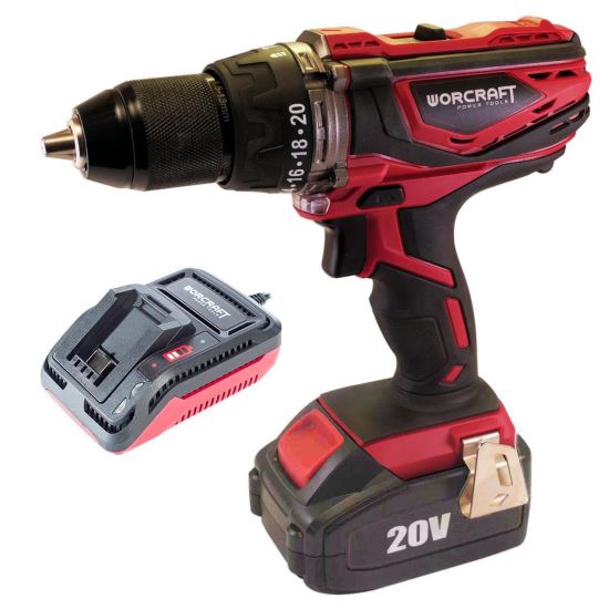 Bormasină cu percutie 20V, mandrină 1.5-13 mm, Worcraft