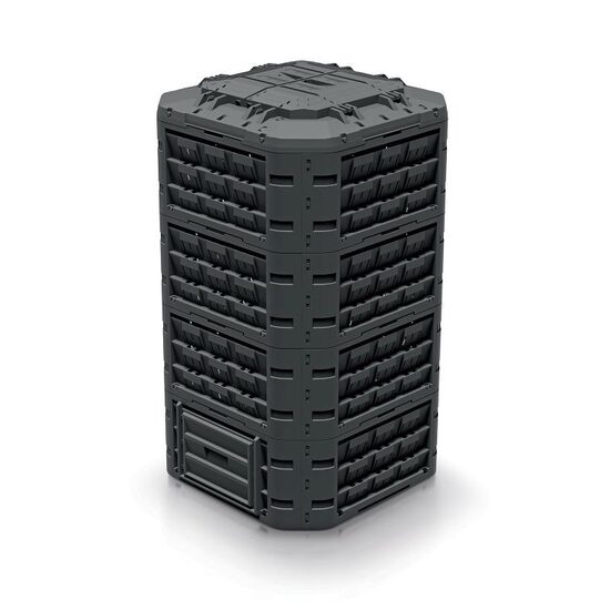 Compostor de grădină din plastic negru 1250 L, 95 cm, Prosperplast