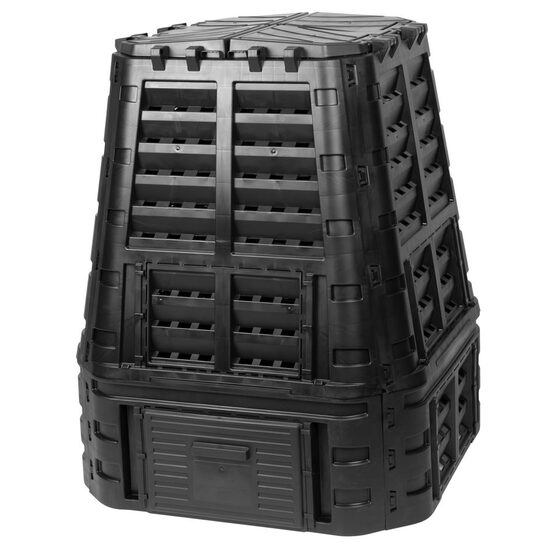 Compostor pentru grădină din PVC, 740 L, negru, Strend Pro