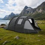 Cort camping impermeabil de 3-4 persoane cu vestibul, 475x264x172 cm, Art