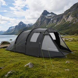 Cort camping impermeabil de 3-4 persoane cu vestibul, 475x264x172 cm, Art