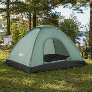Cort de camping pentru 2 persoane, verde, 206x185x120 cm, Art