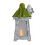 Decorațiune de grădină cu lampă solară și felinar, ceramică, 45 cm, Strend Pro