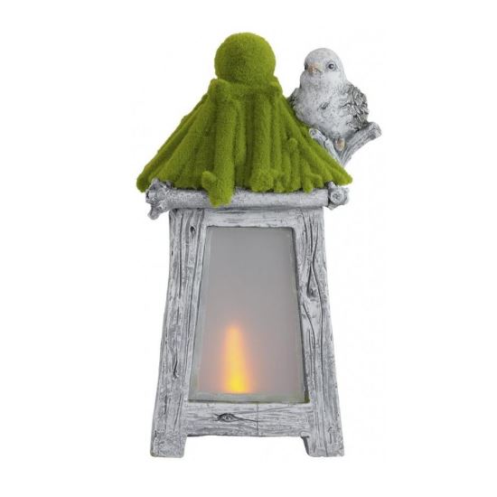 Decorațiune de grădină cu lampă solară și felinar, ceramică, 45 cm, Strend Pro