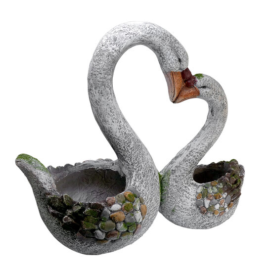 Decorațiune de grădină din ceramică lebede, 49x23x44.5 cm, Strend Pro