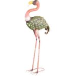 Decorațiune de grădină metalică flamingo, 37x19x85 cm, Magic Home