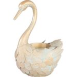 Decorațiune de grădină metalică gâscă cu ghiveci, 37x19x43 cm, Strend Pro