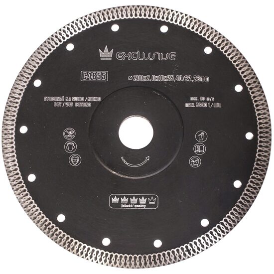 Disc diamantat turbo pentru plăci ceramice, 200 mm/25.4 mm, Richmann Exclusive