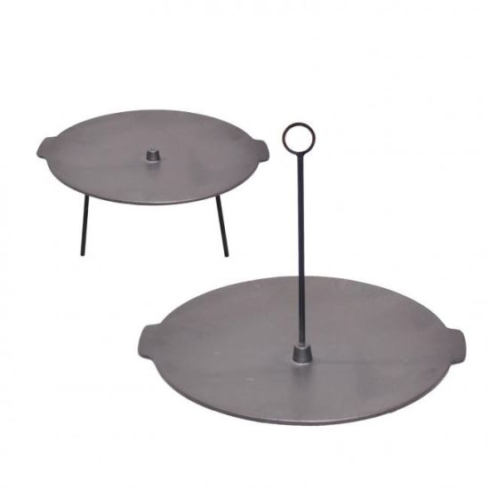 Disc pentru grătar din fontă cu picioare și agățătoare, 44 cm, Perfect Home