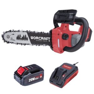 Drujbă pe acumulator cu încărcător și baterie 4 Ah, 20.5 cm, Worcraft