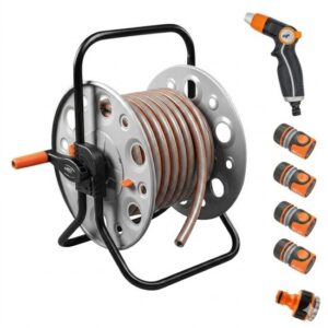 Furtun de grădină cu tambur antirăsucire 6 straturi 3/4″, 25 m, Richmann Exclusive