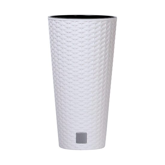Ghiveci de flori rotund, imitație ratan, alb, 64 L, Prosperplast Ghiveci de flori rotund, imitație ratan, alb, 64 L, Prosperplast